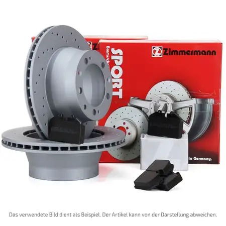 Zimmermann SPORT Bremsscheiben + pb:z Bel&auml;ge PORSCHE 928 S GT GTS 944 T bis 08.86 hinten