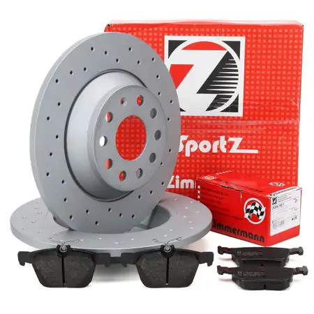 Zimmermann SPORT Bremsscheiben + Bremsbel&auml;ge VW Golf 7 Passat B8 A3 8V Q3 F3 TT FV hinten