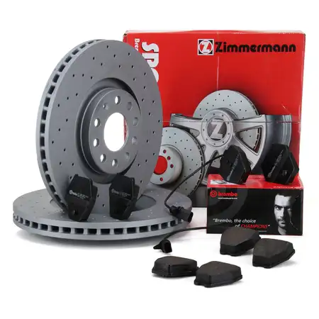 Zimmermann SPORT Bremsscheiben + BREMBO Bel&auml;ge AUDI S4 (B5) A6 (4B C5) vorne