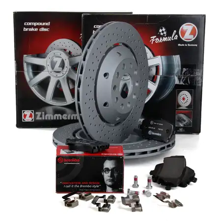 Zimmermann FORMULA Z Bremsscheiben + BREMBO Bel&auml;ge AUDI RS6 C85) PR-1KY hinten