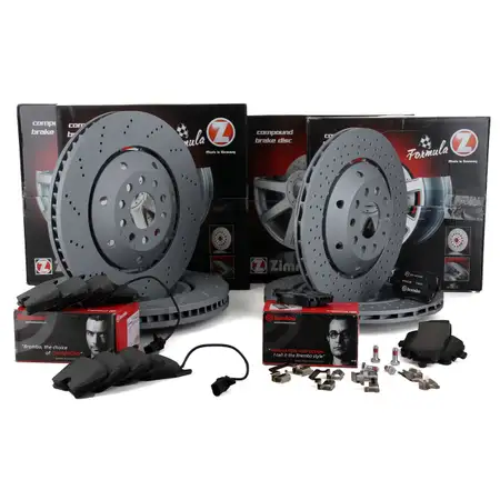 Zimmermann FORMULA Z Bremsscheiben + BREMBO Bel&auml;ge AUDI RS6 (C5) vorne + hinten