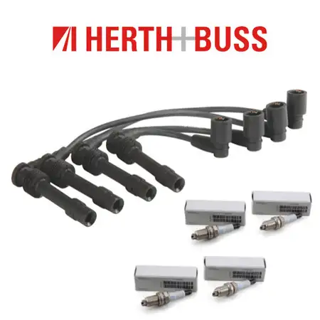 HERTH+BUSS ELPARTS Z&uuml;ndkabelsatz + 4x ORIGINAL Opel Z&uuml;ndkerze 1214117 / 95519055