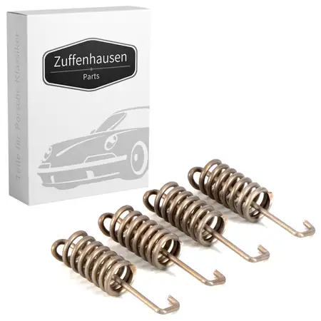 4x Feder R&uuml;ckzugfeder Bremsbacken f&uuml;r PORSCHE 911 3.3 SC / Turbo hinten 93035295700