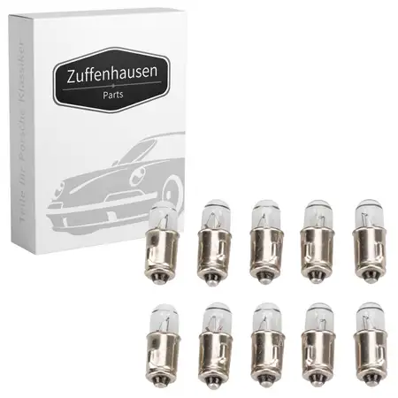 10x Gl&uuml;hbirne Tachobeleuchtung 12V 2W BA7s f&uuml;r PORSCHE 356 911 914 928 90063110290