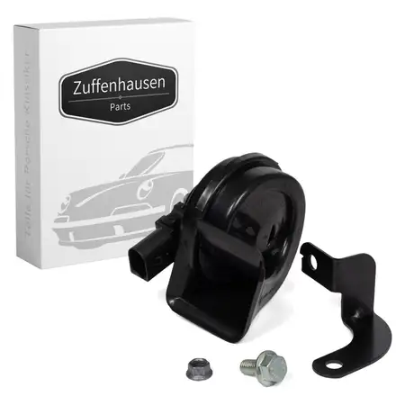 Fanfare Signalhorn + Halter TIEFTON f&uuml;r PORSCHE Cayenne (9PA) links 95563502101