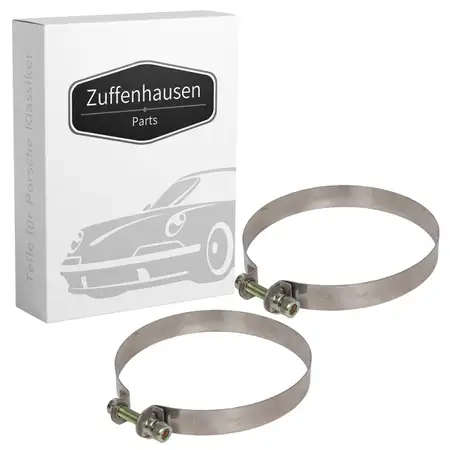 2x Auspuffschelle Spannband Endschalld&auml;mpfer f&uuml;r PORSCHE 911 K-Jetronic 65-83 90111115704