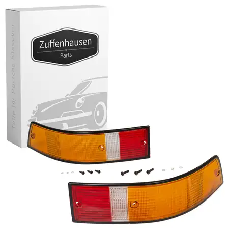 2x R&uuml;cklichtglas SCHWARZ EU-Version f&uuml;r PORSCHE 911 1973-1990 959 links + rechts