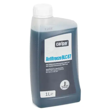 1L 1 Liter CARIPAR ANTIFREEZE BLC 87 Frostschutz K&uuml;hlerfrostschutz Konzentrat BLAU/GR&Uuml;N