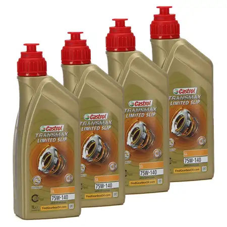 4L 4 Liter CASTROL TRANSMAX LIMITED SLIP LL 75W-140 Achsgetriebe&ouml;l API GL-5 MB 235.61