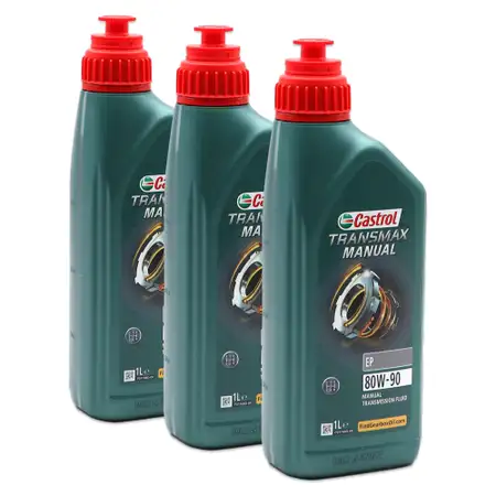 3L 3 Liter CASTROL TRANSMAX MANUAL EP 80W-90 Schaltgetriebe&ouml;l API GL-4 MAN341