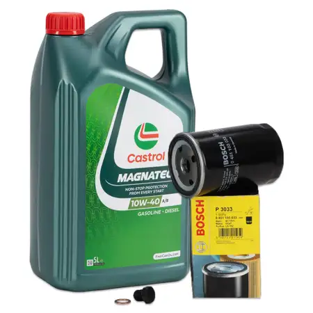 5L CASTROL MAGNATEC 10W-40 A/B Motor&ouml;l + BOSCH &Ouml;lfilter VW Golf 1 2 3 Passat Polo T4 Vento