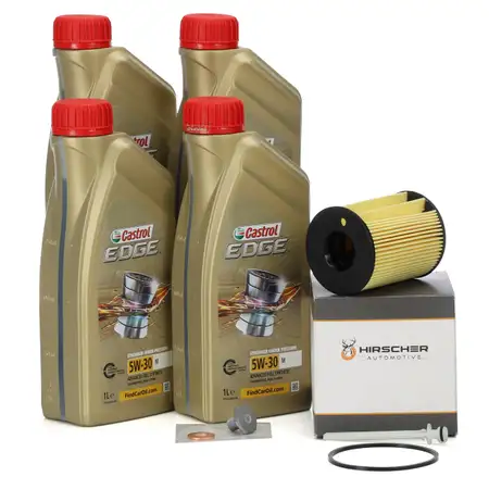 4L CASTROL Edge Motor&ouml;l 5W30 + HIRSCHER &Ouml;lfilter MINI R56 R55 One D / Cooper D 9HZ