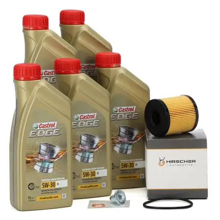 5L CASTROL EDGE 5W30 M LL-04 Motor&ouml;l + HIRSCHER &Ouml;lfilter MINI R56 R55 R60 N12 N14 N16 N18