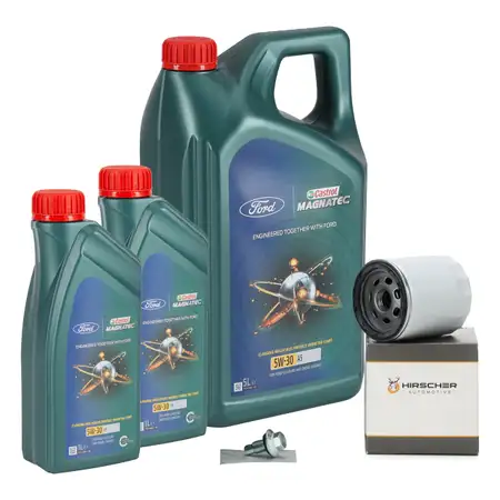 7L CASTROL MAGNATEC A5 5W30 + HIRSCHER &Ouml;lfilter FORD Focus 3 ST/RS Mustang 2.3 EcoBoost