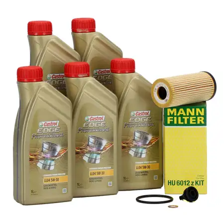 5L CASTROL EDGE 5W30 M LL-04 Motor&ouml;l + MANN &Ouml;lfilter BMW F45 F46 X1 F48 X2 MINI B38 B37