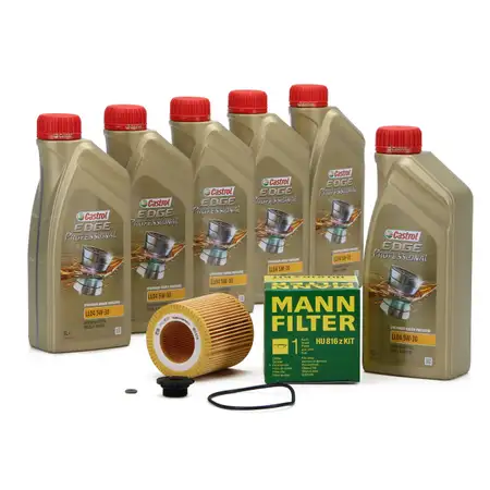 6L CASTROL Edge Motor&ouml;l &Ouml;L 5W30 M BMW Longlife-04 + MANN &Ouml;lfilter HU816z KIT