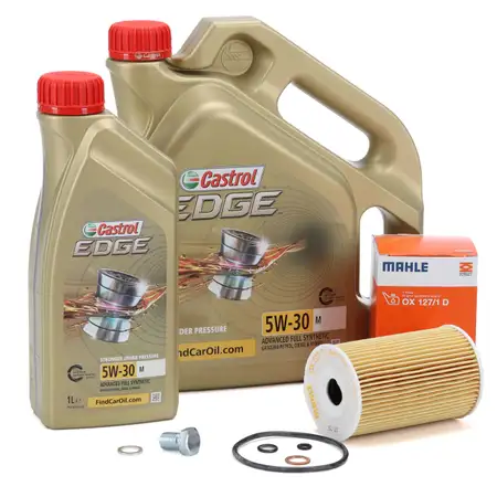 5L CASTROL EDGE 5W-30 M Motor&ouml;l + MAHLE &Ouml;lfilter BMW E30 E36 E46 E34 Z3 M40 M42 M43 M44