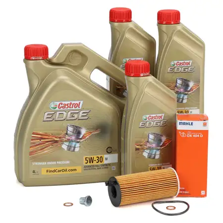 7L CASTROL EDGE 5W30 M Motor&ouml;l + MAHLE &Ouml;lfilter BMW 1er 3er 5er X1 X3 X5 MINI N47 B47 N57