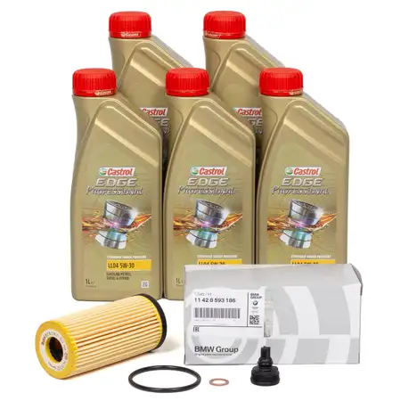 5L CASTROL EDGE 5W30 M LL-04 Motor&ouml;l ORIGINAL &Ouml;lfilter BMW F45 F46 X1 F48 X2 MINI B38 B37