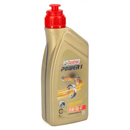 1L 1 Liter CASTROL POWER 1 15W-50 4T 4-TAKT Motorrad Motor&ouml;l API SN JASO MA-2