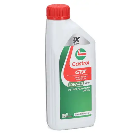 1L 1 Liter CASTROL GTX 10W-40 A3/B4 Motor&ouml;l &Ouml;l MB 226.5/229.3 RN0700/0710 VW 501.00/505.00