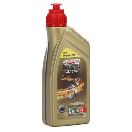 1L 1 Liter CASTROL Motor&ouml;l &Ouml;l POWER 1 RACING 4T 4-TAKT 10W50 JASO MA-2 API SN