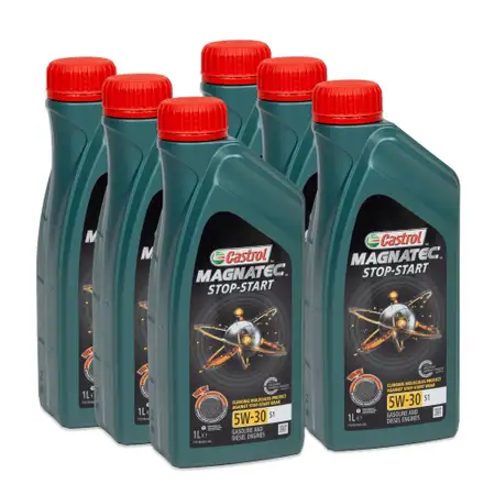 6L 6 Liter CASTROL Magnatec STOP-START Motor&ouml;l &Ouml;l 5W30 S1 ACEA C2 FIAT 9.55535-S1