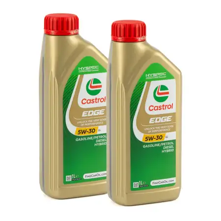 2L 2 Liter CASTROL EDGE 5W-30 LL Motor&ouml;l BMW LL04 MB 229.31/.51 VW 504/507.00