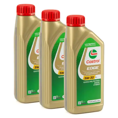 3L 3 Liter CASTROL EDGE 5W-30 LL Motor&ouml;l BMW LL04 MB 229.31/.51 VW 504/507.00