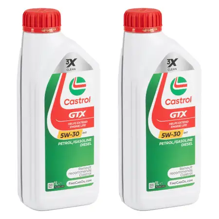 2L 2 Liter CASTROL GTX 5W-30 RN17 Motor&ouml;l &Ouml;l ACEA C3 Renault RN17 MB 226.52