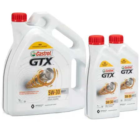 7L 7 Liter CASTROL GTX 5W-30 RN17 Motor&ouml;l &Ouml;l ACEA C3 Renault RN17 MB 226.52