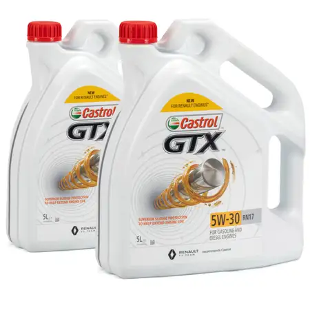 10L 10 Liter CASTROL GTX 5W-30 RN17 Motor&ouml;l &Ouml;l ACEA C3 Renault RN17 MB 226.52