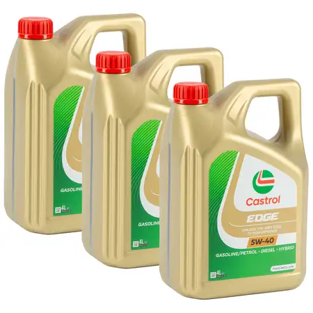 12L 12 Liter CASTROL EDGE 5W-40 Motor&ouml;l MB 229.31/51 Renault RN0700 RN0710 VW 505.00/01