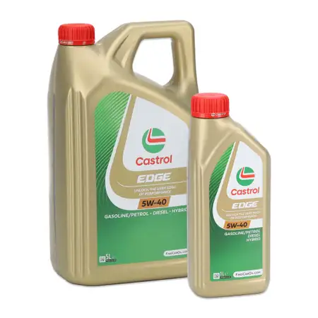 6L 6 Liter CASTROL Edge Motor&ouml;l &Ouml;l 5W-40 ACEA Light Duty C3 API SN/CF VW 505.00/505.01