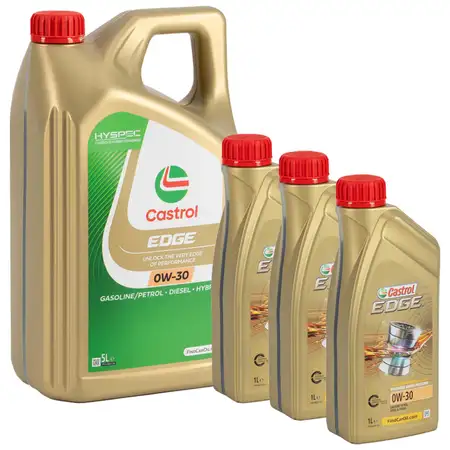 8L 8 Liter CASTROL EDGE 0W-30 Motor&ouml;l BMW LL04 LL19FE MB 229.31/51 Renault RN0700/0710