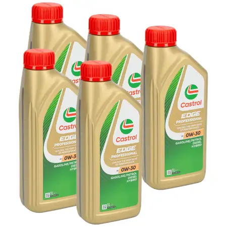 5L 5 Liter CASTROL EDGE Professional A5 0W-30 Motor&ouml;l &Ouml;L ACEA A1/B1 A5/B5 API SL/CF VOLVO