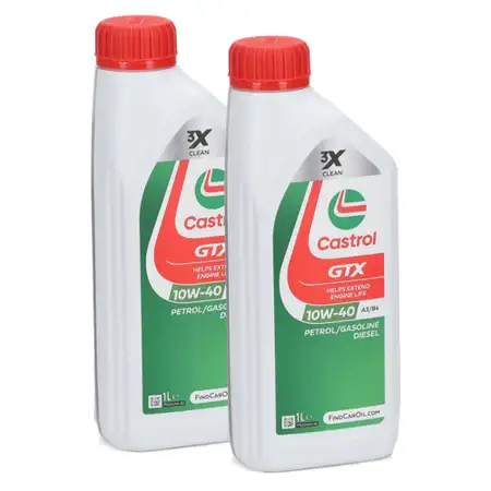 2L 2 Liter CASTROL GTX 10W-40 A3/B4 Motor&ouml;l &Ouml;l MB 226.5/229.3 RN0700/0710 VW 501.00/505.00