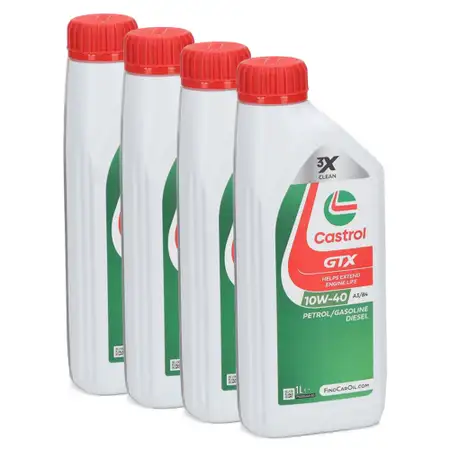 4L 4 Liter CASTROL GTX 10W-40 A3/B4 Motor&ouml;l &Ouml;l MB 226.5/229.3 RN0700/0710 VW 501.00/505.00