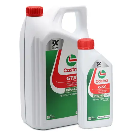 6L 6 Liter CASTROL GTX 10W-40 A3/B4 Motor&ouml;l &Ouml;l MB 226.5/229.3 RN0700/0710 VW 501.00/505.00