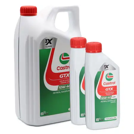 7L 7 Liter CASTROL GTX 10W-40 A3/B4 Motor&ouml;l &Ouml;l MB 226.5/229.3 RN0700/0710 VW 501.00/505.00