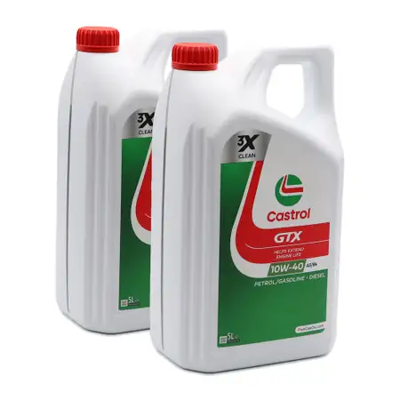 10L CASTROL GTX 10W-40 A3/B4 Motor&ouml;l &Ouml;l MB 226.5/229.3 RN0700/0710 VW 501.00/505.00