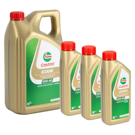 8L 8 Liter CASTROL EDGE 10W-60 Motor&ouml;l ACEA A3/B4 API SN/CF BMW M VW 501.01 505.00