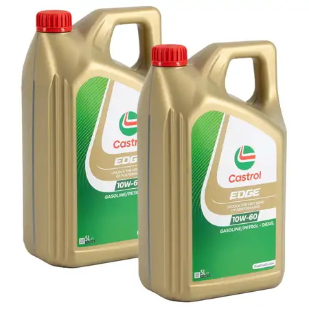 10L 10 Liter CASTROL EDGE 10W-60 Motor&ouml;l ACEA A3/B4 API SN/CF BMW M VW 501.01 505.00