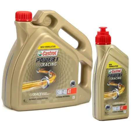 5L 5 Liter CASTROL POWER 1 RACING 4T 5W-40 MOTORRAD Motor&ouml;l JASO MA-2