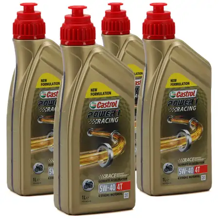 4L 4 Liter CASTROL POWER 1 RACING 4T 5W-40 MOTORRAD Motor&ouml;l JASO MA-2