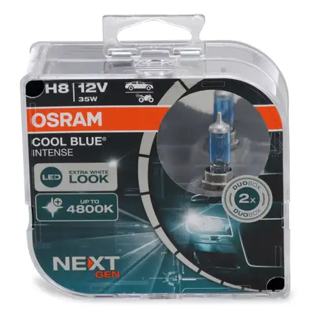 2x OSRAM Gl&uuml;hlampe H8 COOL BLUE INTENSE Next Gen 12V 35W PGJ19-1 4800K