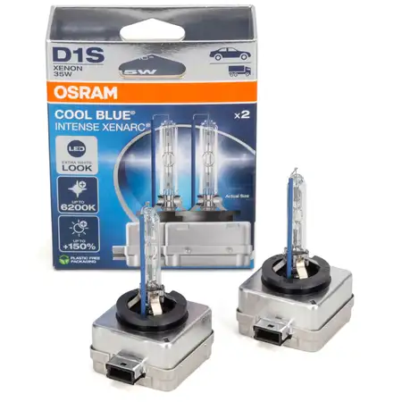 2x OSRAM D1S COOL BLUE INTENSE XENARC Xenon Brenner 85V 35W +150% 6200K