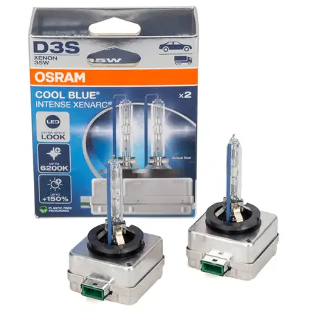 2x OSRAM D3S COOL BLUE INTENSE XENARC Xenon Brenner 42V 35W +150% 6200K