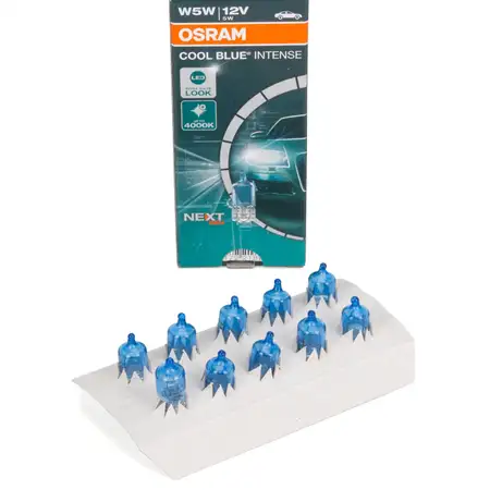 10x OSRAM 2825CBN Halogenlampe Gl&uuml;hlampe W5W COOL BLUE INTENSE 12V 5W W2.1x9.5d 4000K