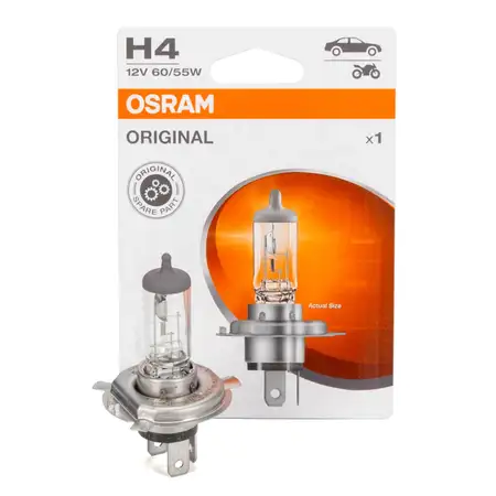 OSRAM 64193-1BL Halogenlampe Gl&uuml;hlampe H4 ORIGINAL 12V 60/55W P43t